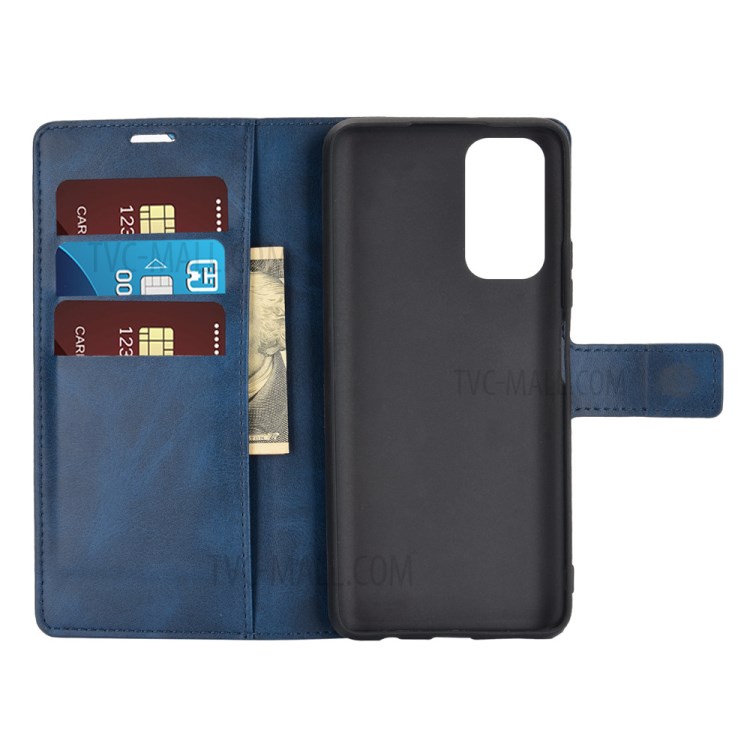 Wallet Stand PU Leather Flip Cover for Honor 10X Lite Protective Case - Blue-3