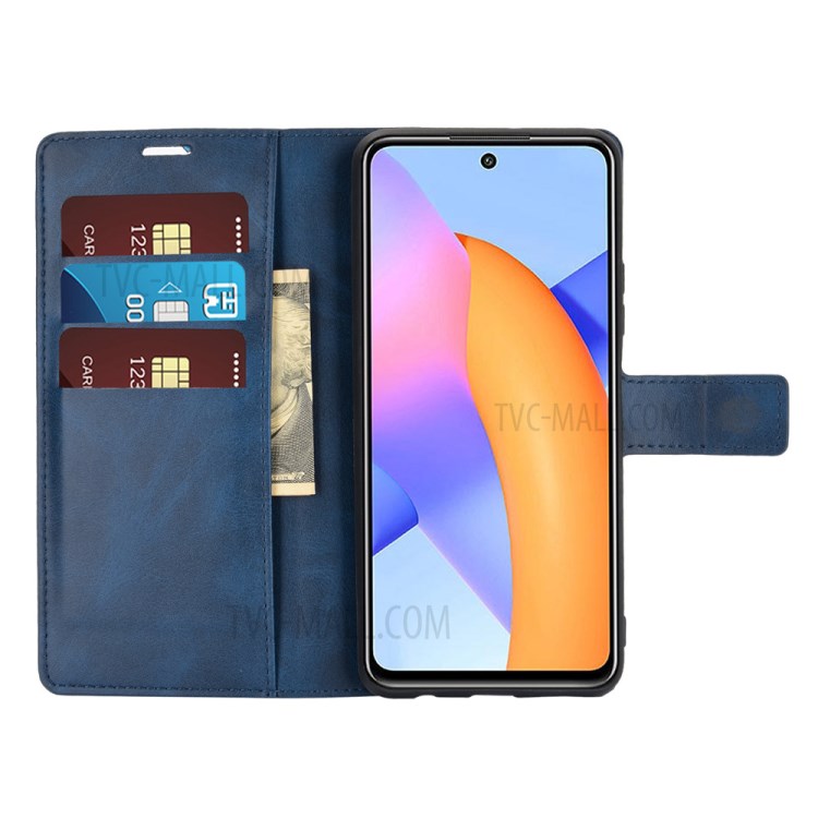 Wallet Stand PU Leather Flip Cover for Honor 10X Lite Protective Case - Blue-4