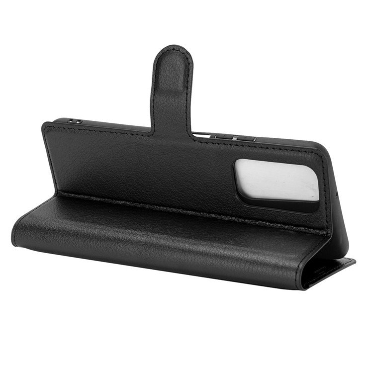 Coque De Style Portefeuille De Grain De Litchi Pour Honor 10x Lite Stand Du Cuir Protector Shell - Noir-4