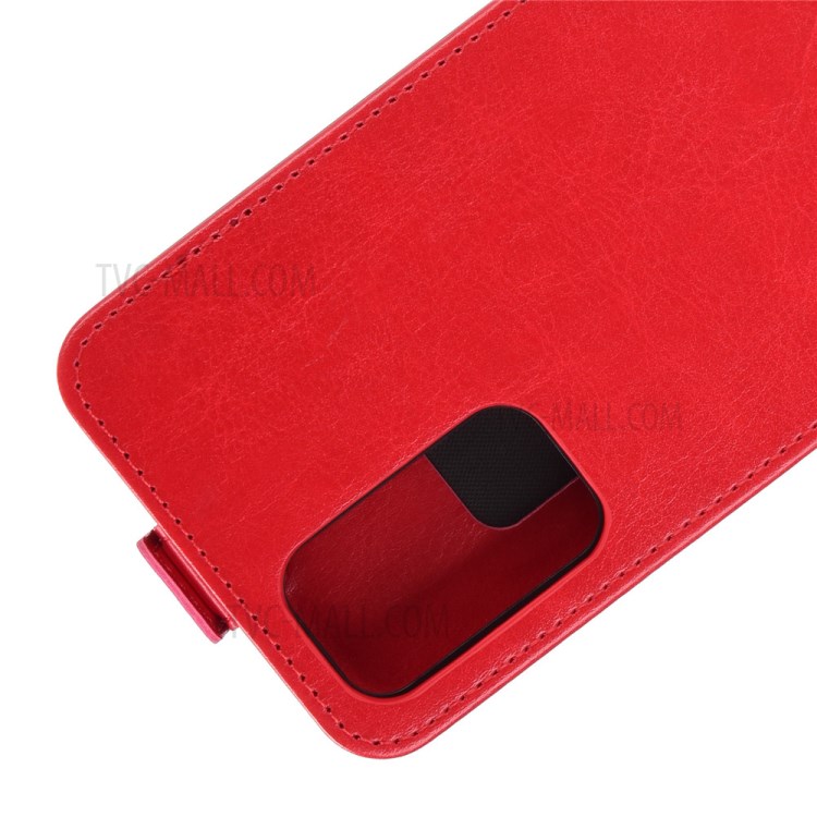Vertical Flip Crazy Horse Texture Protector for Honor 10X Lite Card Holder Leather Cover - Red-3