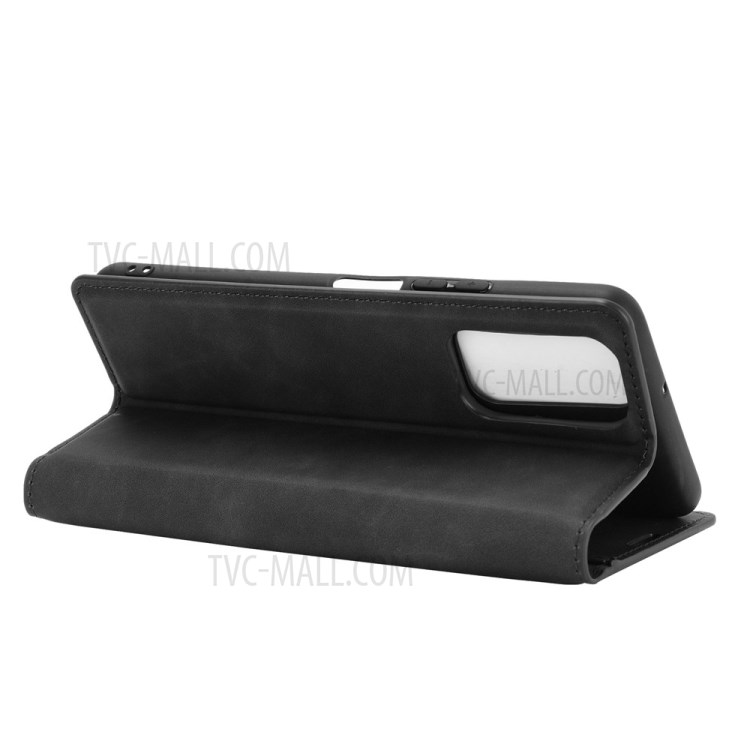 Skin-Touch Leather Flip Shell for Honor 10X Lite Wallet Stand Phone Case - Black-4