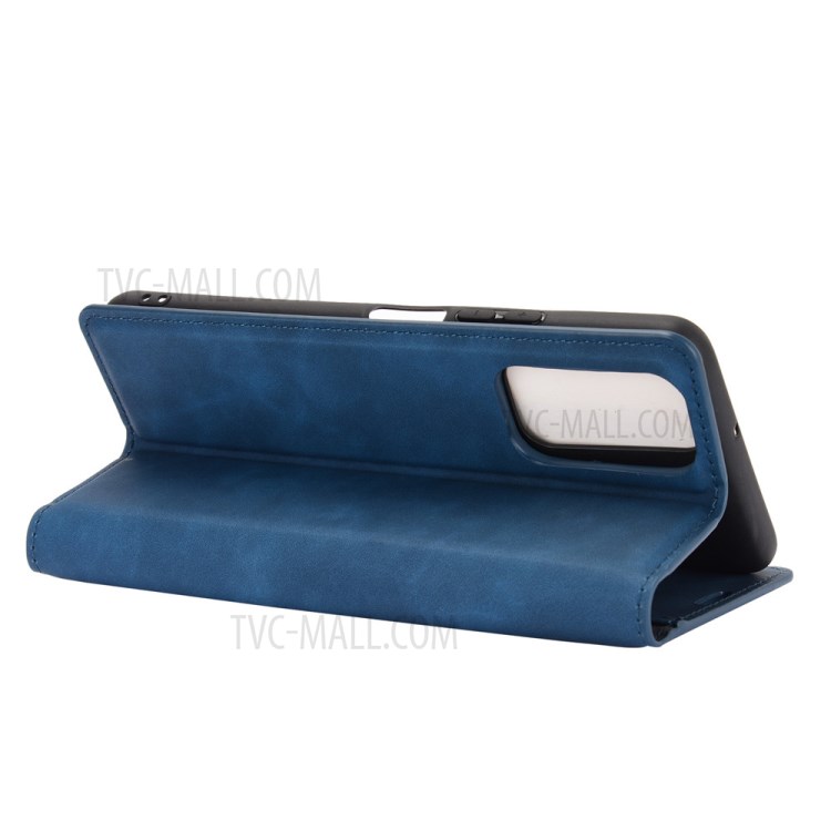 Skin-Touch Leather Flip Shell for Honor 10X Lite Wallet Stand Phone Case - Blue-4