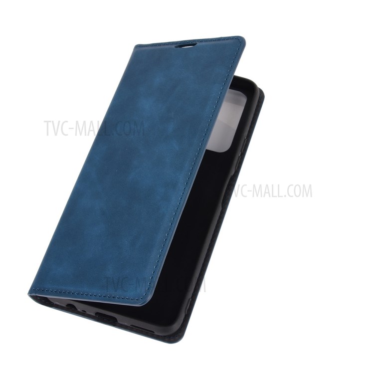 Skin-Touch Leather Flip Shell for Honor 10X Lite Wallet Stand Phone Case - Blue-6