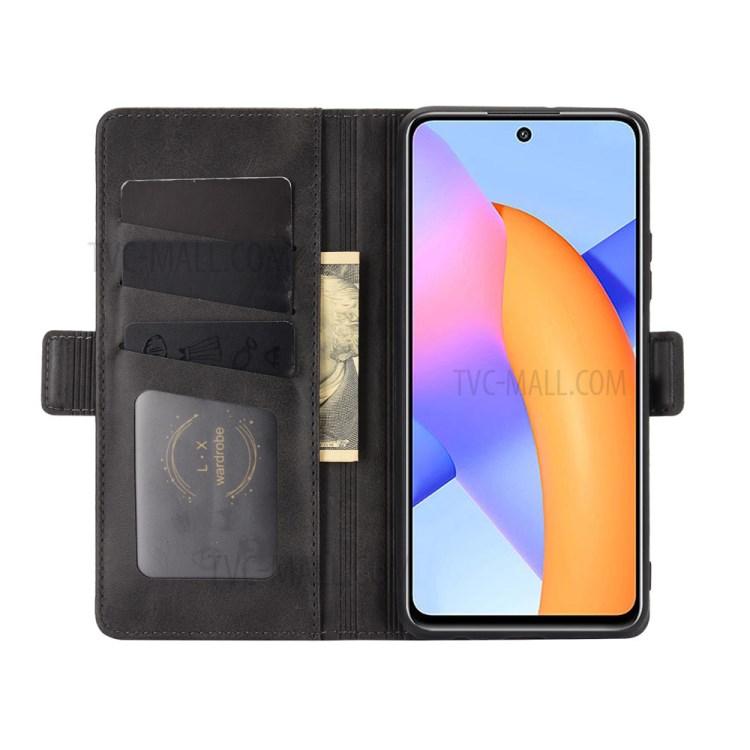 Double Clasp Flip Magnet Leather Case Cover for Honor 10X Lite - Black-3