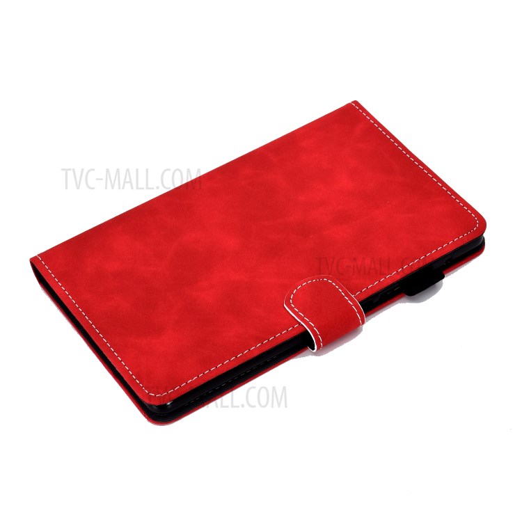 Microfiber Leather + Soft TPU Inner with Stand Case and Card Slots for Huawei MatePad T10/T10S - Red-3