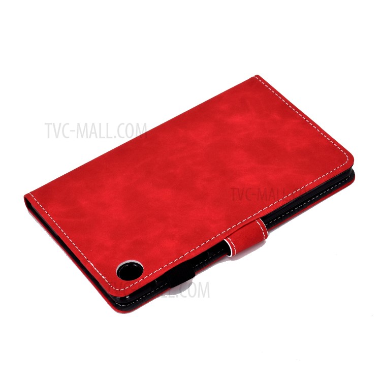 Microfiber Leather + Soft TPU Inner with Stand Case and Card Slots for Huawei MatePad T10/T10S - Red-4