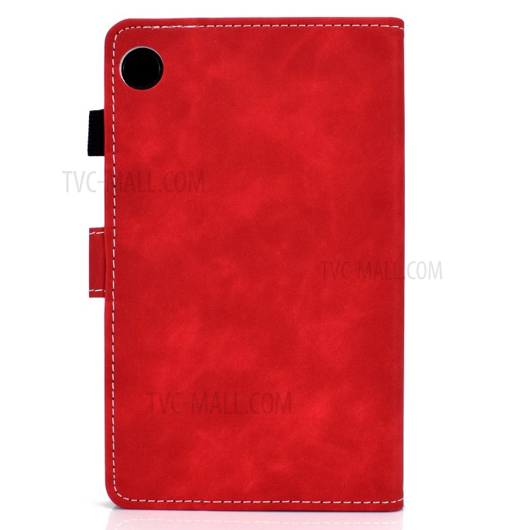 Microfiber Leather + Soft TPU Inner with Stand Case and Card Slots for Huawei MatePad T10/T10S - Red-5