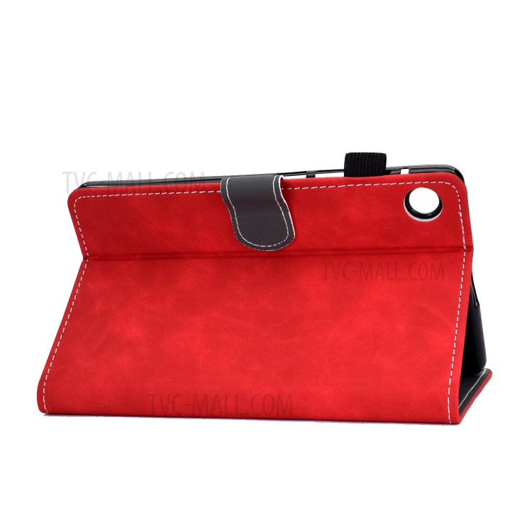 Microfiber Leather + Soft TPU Inner with Stand Case and Card Slots for Huawei MatePad T10/T10S - Red-7