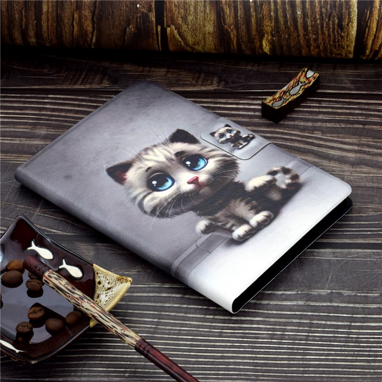 Pattern Printing Leather Stand for Huawei MatePad 10.4 (2020)/Honor V6 Tablet Shell - Cute Cat-10
