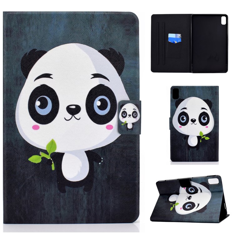 Pattern Printing Leather Stand for Huawei MatePad 10.4 (2020)/Honor V6 Tablet Shell - Cute Panda-1