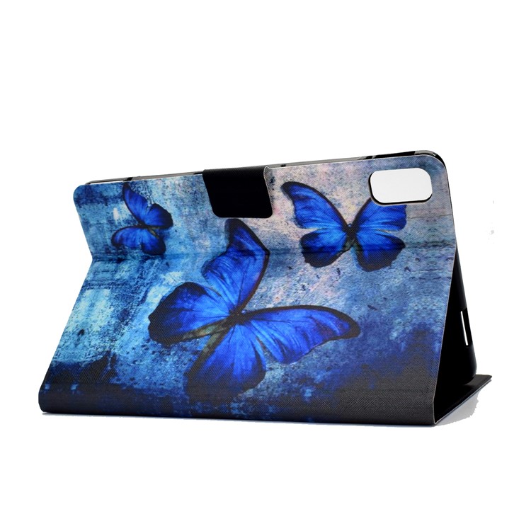 Pattern Printing Leather Stand for Huawei MatePad 10.4 (2020)/Honor V6 Tablet Shell - Blue Butterflies-4