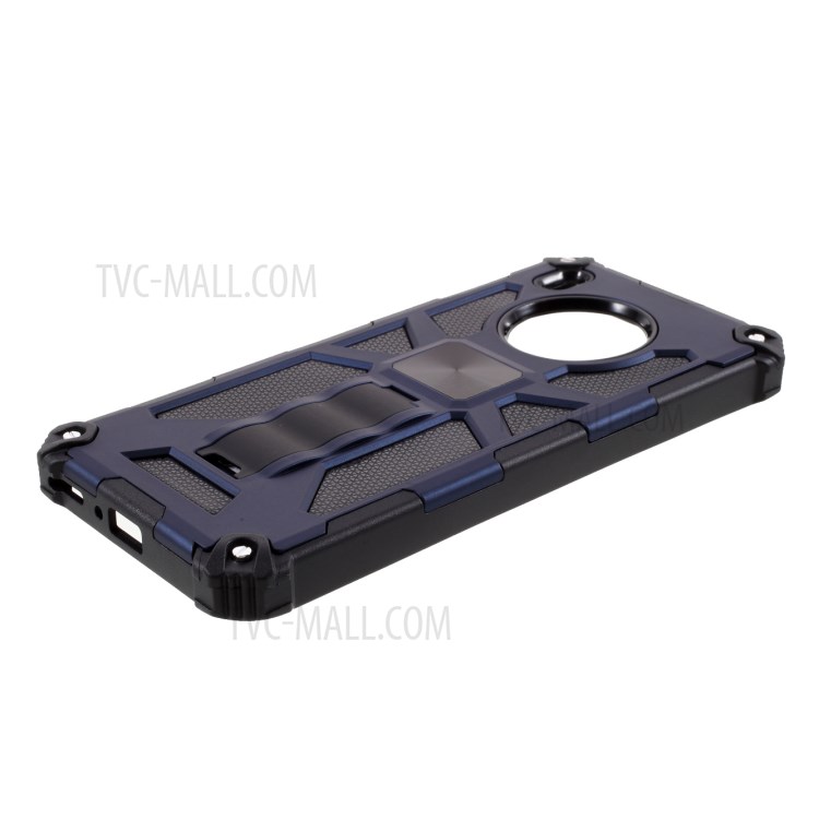 Kickstand Dropproof PC + TPU Combo Cover Shell with Magnet CD Pattern for Huawei Y9a - Blue-5