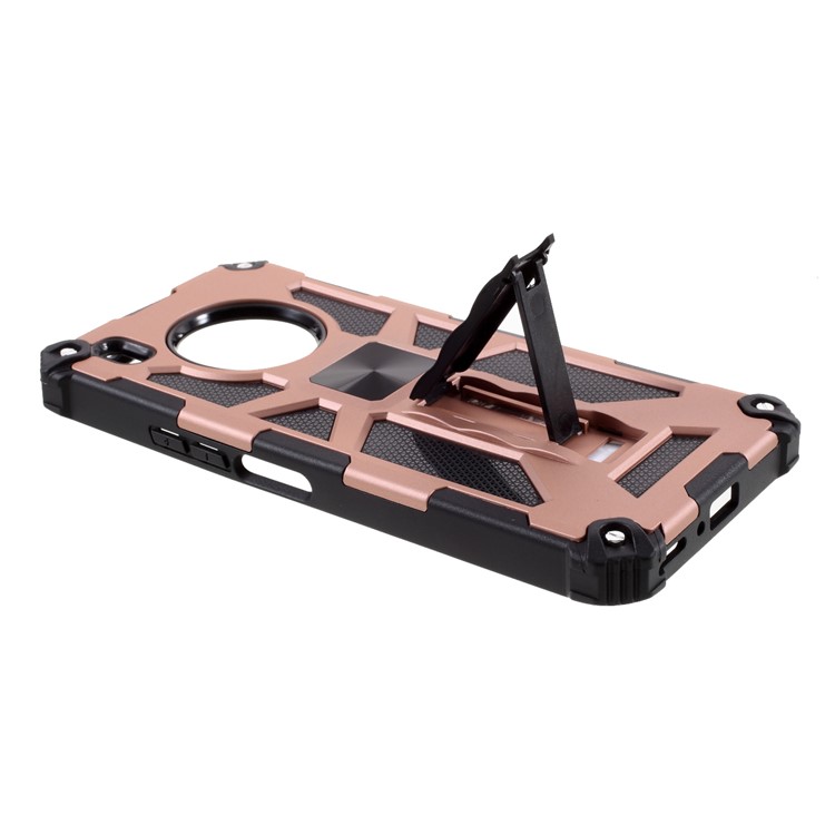 Kickstand Dropproof PC + TPU Cobertura Combo Shell Com Ímã Padrão De CD Para Huawei Y9A - Rosa Ouro-7