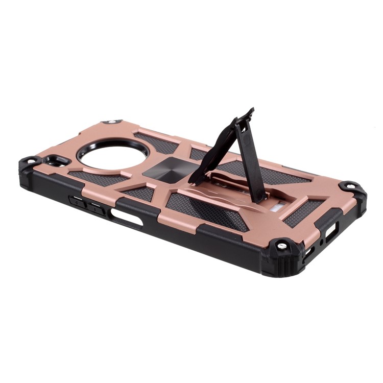 Kickstand Dropproof PC + TPU Combo Cover Shell with Magnet CD Pattern for Huawei Y9a - Rose Gold-7