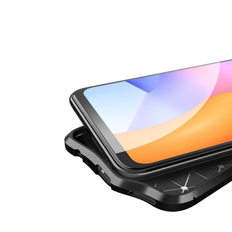 Étui De Téléphone Mobile Texture De Litchi Pour Honor 10x Lite Soft TPU Protector - Noir-6