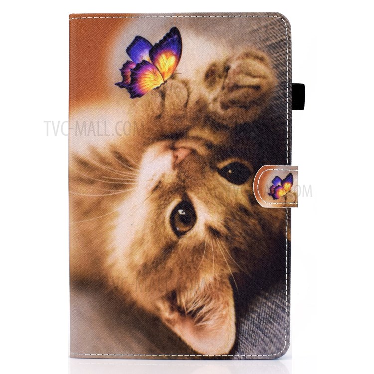 Stitching Design Pattern Printing Leather with Card Holder Tablet Cover for Huawei MatePad 10.4 (2020)/Honor V6 - Cat Butterfly-2