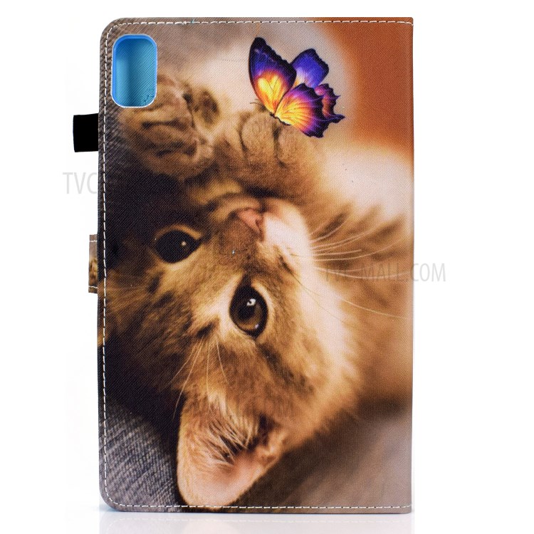 Stitching Design Pattern Printing Leather with Card Holder Tablet Cover for Huawei MatePad 10.4 (2020)/Honor V6 - Cat Butterfly-3