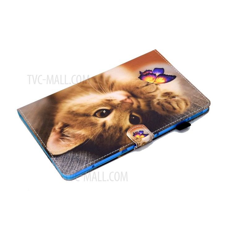 Stitching Design Pattern Printing Leather with Card Holder Tablet Cover for Huawei MatePad 10.4 (2020)/Honor V6 - Cat Butterfly-5