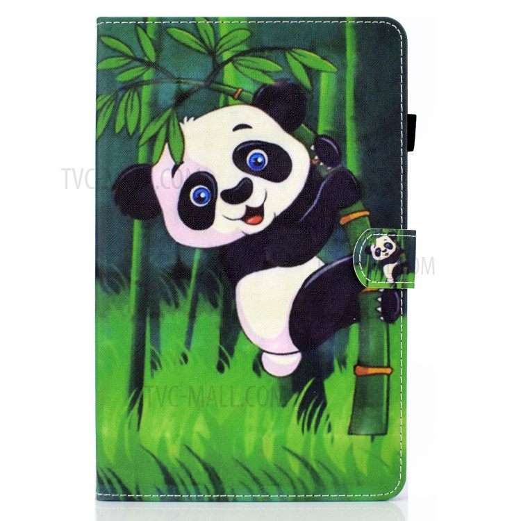 Stitching Design Pattern Printing Leather with Card Holder Tablet Cover for Huawei MatePad 10.4 (2020)/Honor V6 - Panda and Bamboo-2