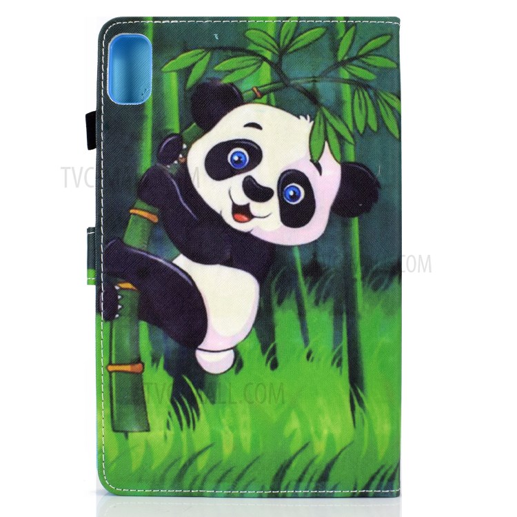 Stitching Design Pattern Printing Leather with Card Holder Tablet Cover for Huawei MatePad 10.4 (2020)/Honor V6 - Panda and Bamboo-3