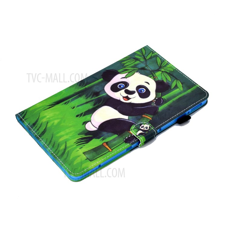 Stitching Design Pattern Printing Leather with Card Holder Tablet Cover for Huawei MatePad 10.4 (2020)/Honor V6 - Panda and Bamboo-5