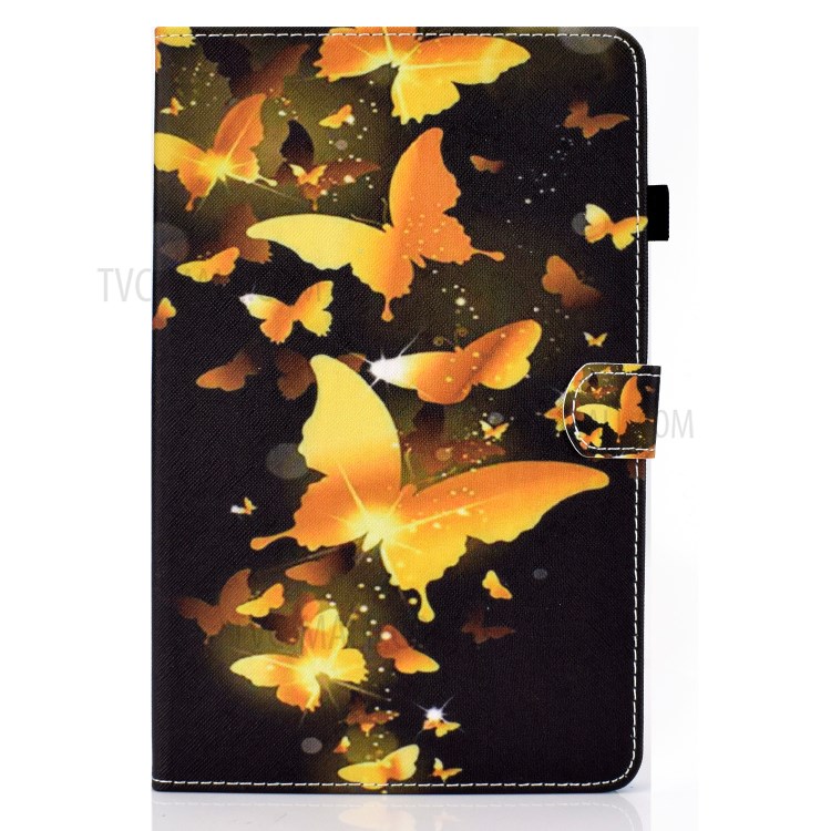 Stitching Design Pattern Printing Leather with Card Holder Tablet Cover for Huawei MatePad 10.4 (2020)/Honor V6 - Gold Butterflies-2