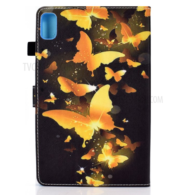 Stitching Design Pattern Printing Leather with Card Holder Tablet Cover for Huawei MatePad 10.4 (2020)/Honor V6 - Gold Butterflies-3