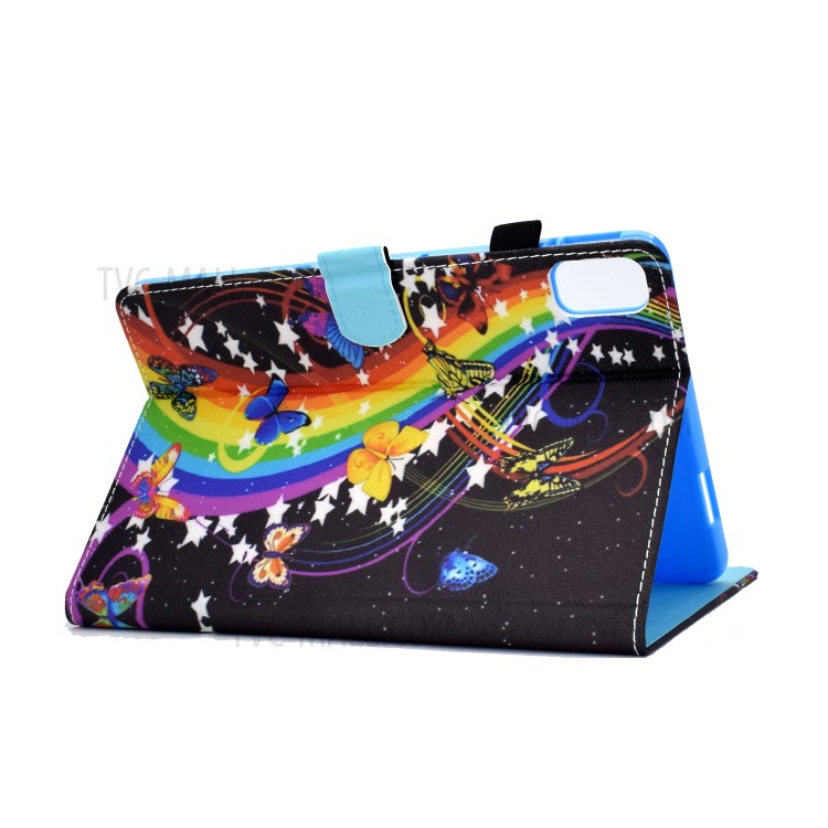 Stitching Design Pattern Printing Leather with Card Holder Tablet Cover for Huawei MatePad 10.4 (2020)/Honor V6 - Rainbow/Butterfly-4