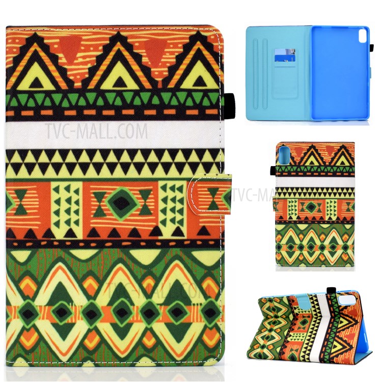 Stitching Design Pattern Printing Leather with Card Holder Tablet Cover for Huawei MatePad 10.4 (2020)/Honor V6 - Geometric Patterns-1