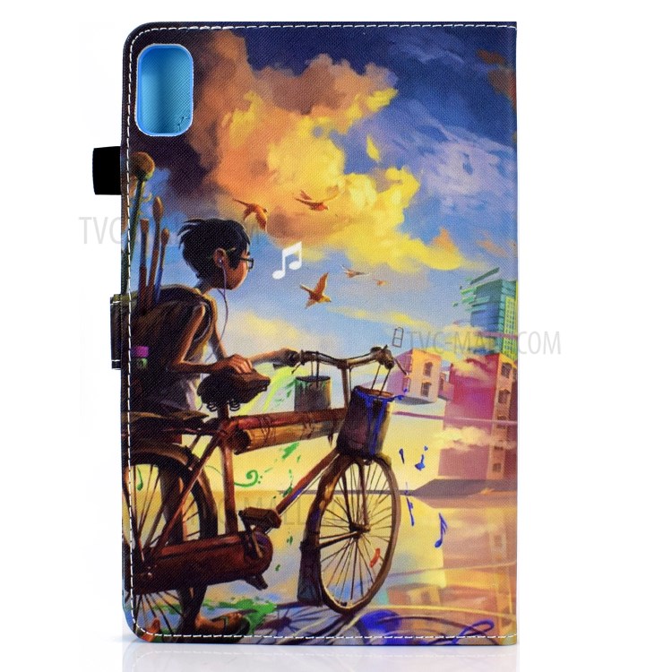Stitching Design Pattern Printing Leather with Card Holder Tablet Cover for Huawei MatePad 10.4 (2020)/Honor V6 - Bike and Boy-3