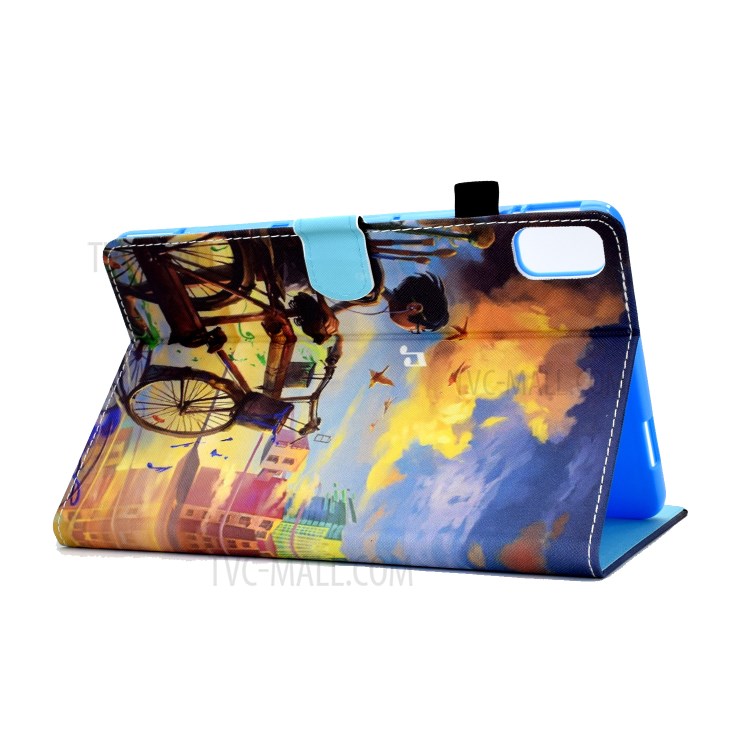 Stitching Design Pattern Printing Leather with Card Holder Tablet Cover for Huawei MatePad 10.4 (2020)/Honor V6 - Bike and Boy-4