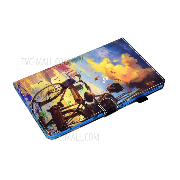 Stitching Design Pattern Printing Leather with Card Holder Tablet Cover for Huawei MatePad 10.4 (2020)/Honor V6 - Bike and Boy-5
