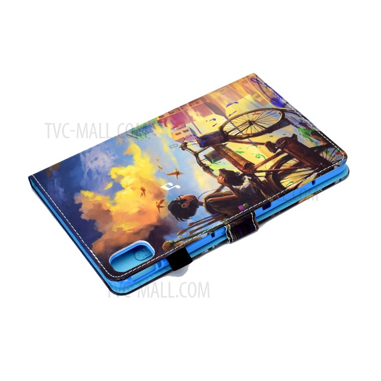 Stitching Design Pattern Printing Leather with Card Holder Tablet Cover for Huawei MatePad 10.4 (2020)/Honor V6 - Bike and Boy-6