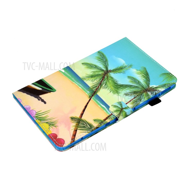 Stitching Design Pattern Printing Leather with Card Holder Tablet Cover for Huawei MatePad 10.4 (2020)/Honor V6 - Coconut-5
