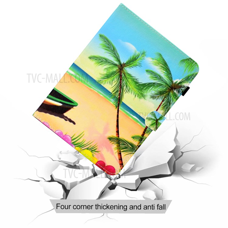 Stitching Design Pattern Printing Leather with Card Holder Tablet Cover for Huawei MatePad 10.4 (2020)/Honor V6 - Coconut-7