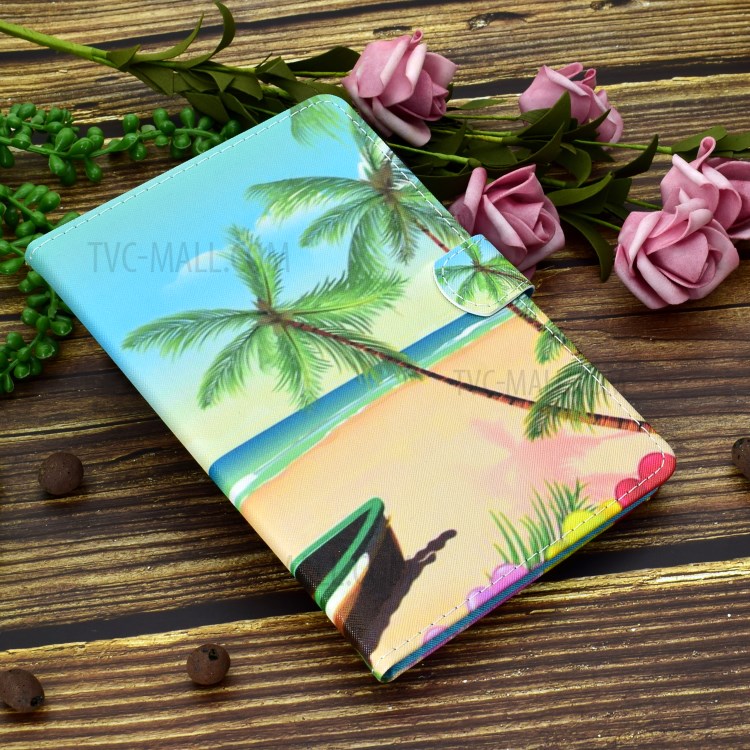Stitching Design Pattern Printing Leather with Card Holder Tablet Cover for Huawei MatePad 10.4 (2020)/Honor V6 - Coconut-8