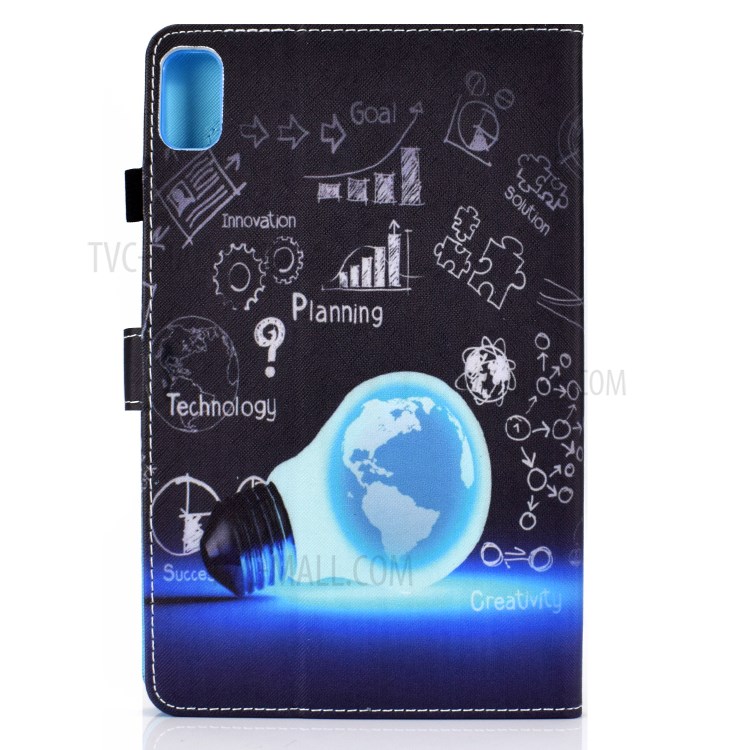 Stitching Design Pattern Printing Leather with Card Holder Tablet Cover for Huawei MatePad 10.4 (2020)/Honor V6 - Light Bulb-3