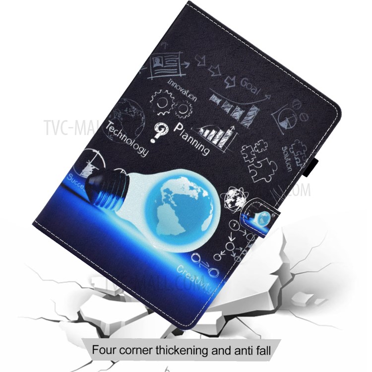 Stitching Design Pattern Printing Leather with Card Holder Tablet Cover for Huawei MatePad 10.4 (2020)/Honor V6 - Light Bulb-7