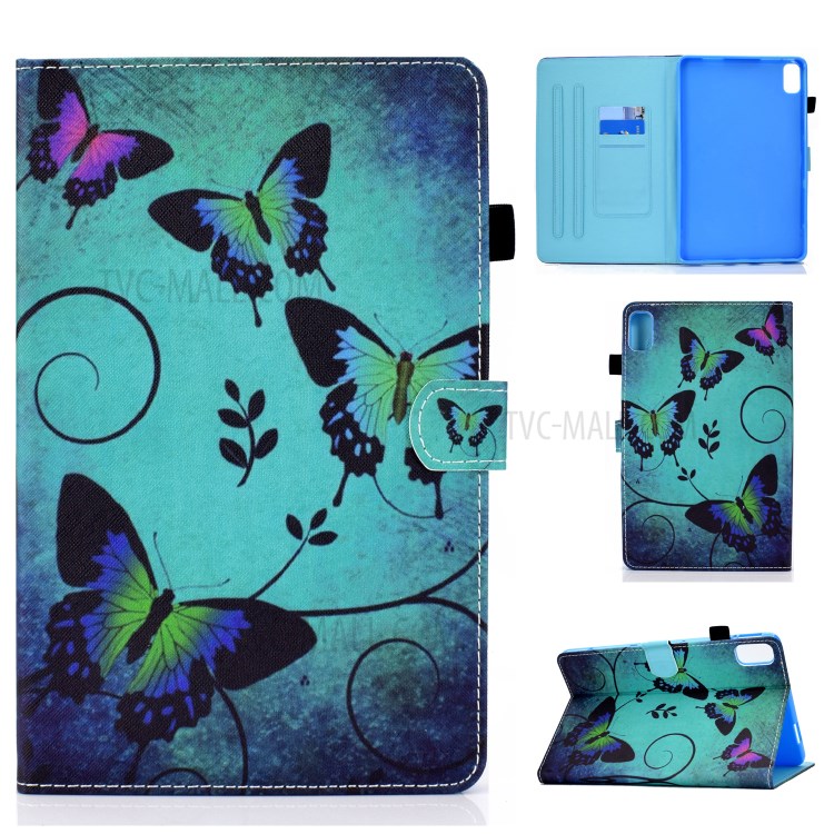 Stitching Design Pattern Printing Leather with Card Holder Tablet Cover for Huawei MatePad 10.4 (2020)/Honor V6 - Butterfly-1