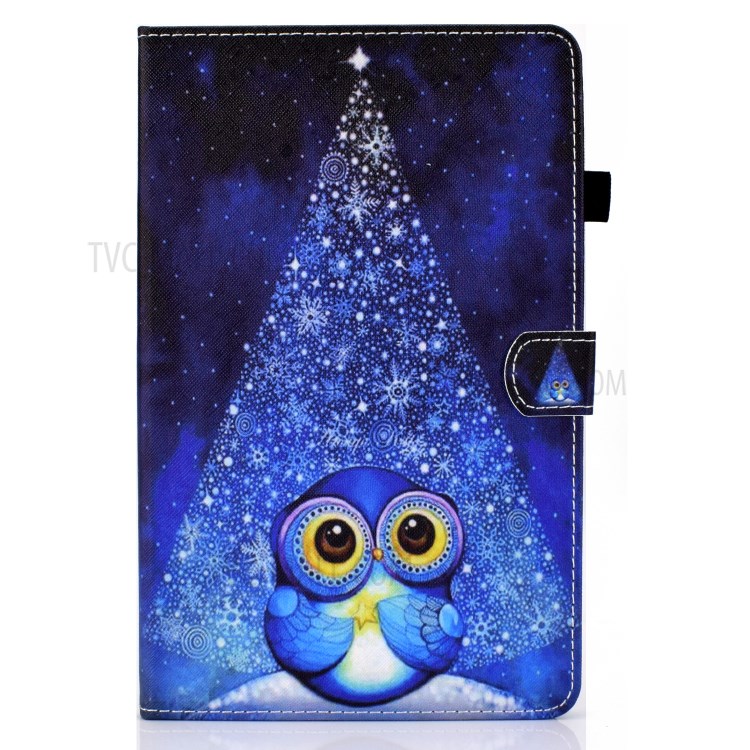 Stitching Design Pattern Printing Leather with Card Holder Tablet Cover for Huawei MatePad 10.4 (2020)/Honor V6 - Blue Owl-2