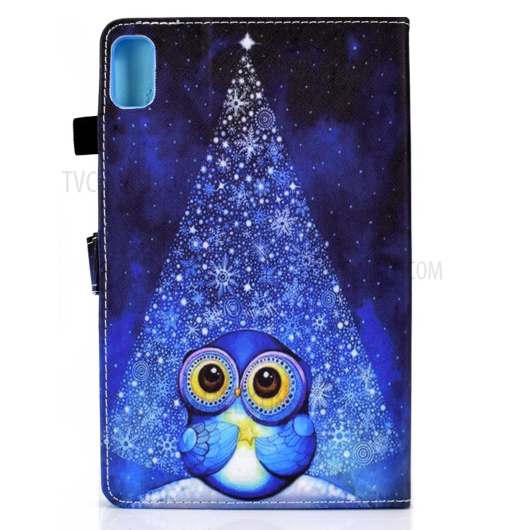 Stitching Design Pattern Printing Leather with Card Holder Tablet Cover for Huawei MatePad 10.4 (2020)/Honor V6 - Blue Owl-3
