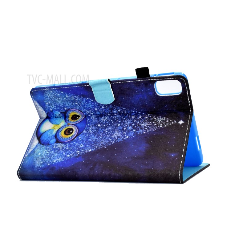 Stitching Design Pattern Printing Leather with Card Holder Tablet Cover for Huawei MatePad 10.4 (2020)/Honor V6 - Blue Owl-4