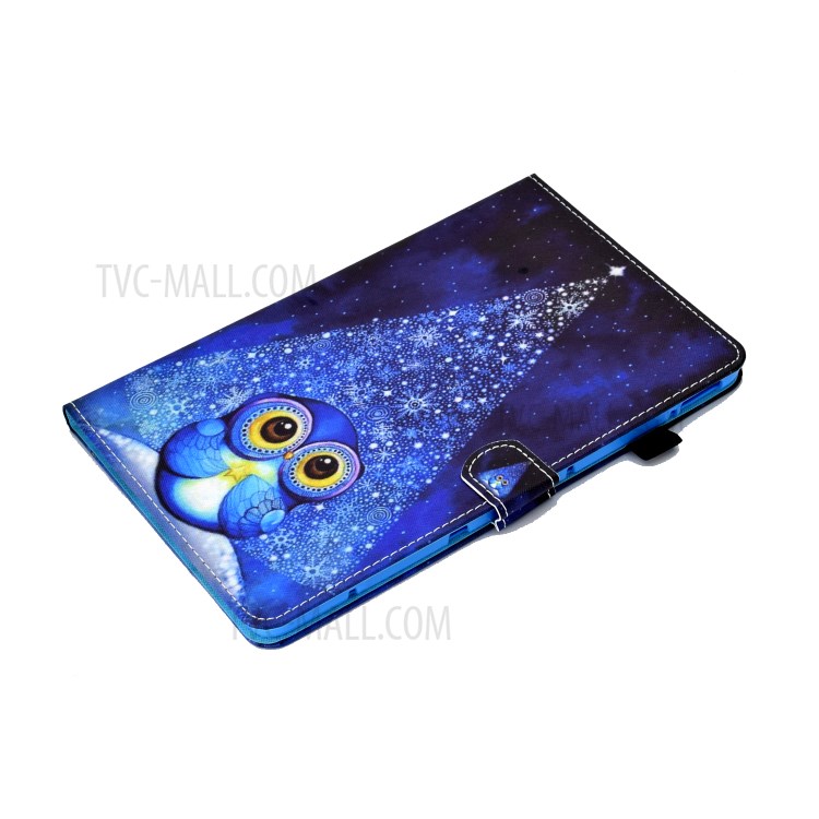 Stitching Design Pattern Printing Leather with Card Holder Tablet Cover for Huawei MatePad 10.4 (2020)/Honor V6 - Blue Owl-5