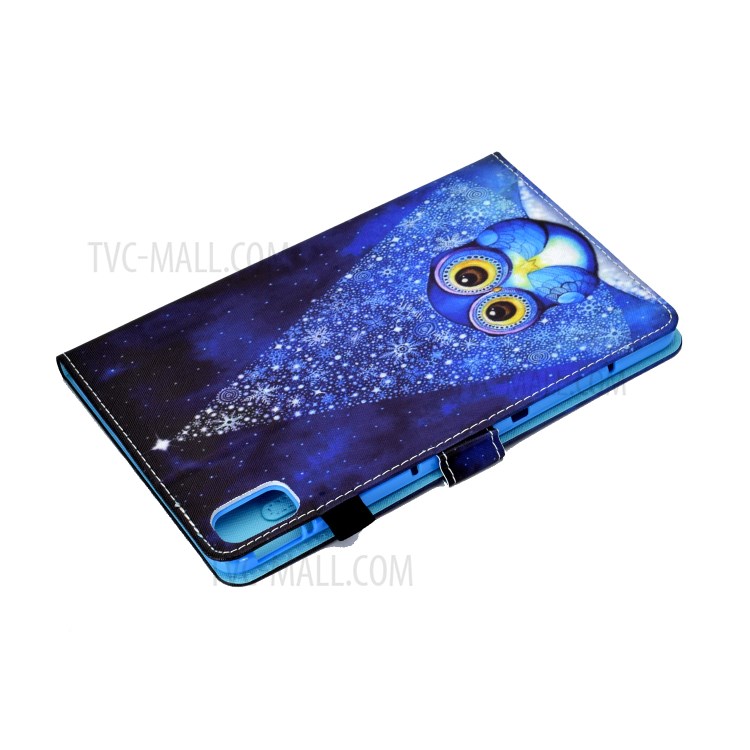 Stitching Design Pattern Printing Leather with Card Holder Tablet Cover for Huawei MatePad 10.4 (2020)/Honor V6 - Blue Owl-6