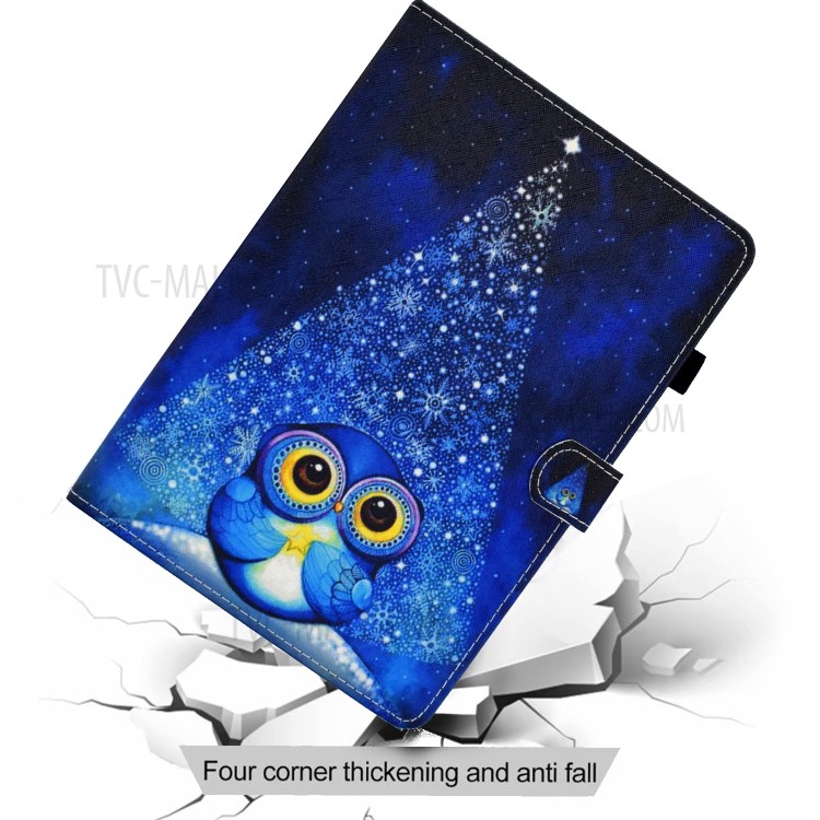 Stitching Design Pattern Printing Leather with Card Holder Tablet Cover for Huawei MatePad 10.4 (2020)/Honor V6 - Blue Owl-7