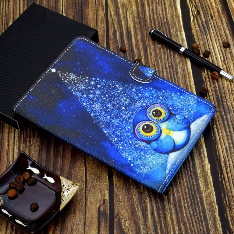 Stitching Design Pattern Printing Leather with Card Holder Tablet Cover for Huawei MatePad 10.4 (2020)/Honor V6 - Blue Owl-8