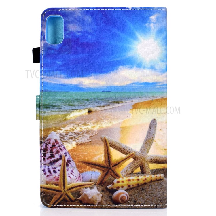 Stitching Design Pattern Printing Leather with Card Holder Tablet Cover for Huawei MatePad 10.4 (2020)/Honor V6 - Sea Shell-3