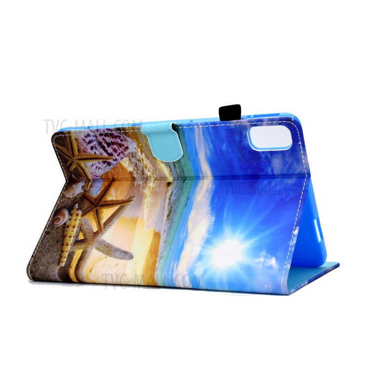Stitching Design Pattern Printing Leather with Card Holder Tablet Cover for Huawei MatePad 10.4 (2020)/Honor V6 - Sea Shell-4