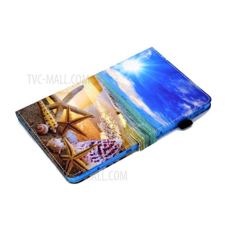 Stitching Design Pattern Printing Leather with Card Holder Tablet Cover for Huawei MatePad 10.4 (2020)/Honor V6 - Sea Shell-5