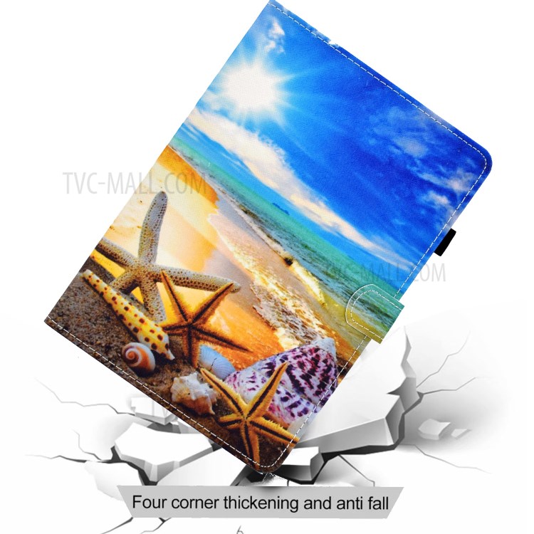 Stitching Design Pattern Printing Leather with Card Holder Tablet Cover for Huawei MatePad 10.4 (2020)/Honor V6 - Sea Shell-7